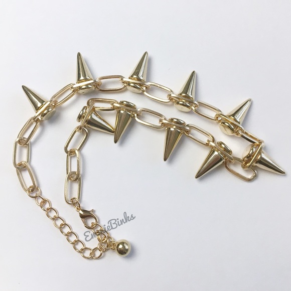 New Golden Pet Spike Collar Necklace | Spike Chain Dog Collar | Fun Photo Prop - Picture 4 of 15